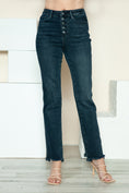Load image into Gallery viewer, Women Full Size Button Fly Hem Destroy Straight Jeans
