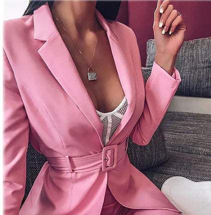 Women High-Waisted Slimming Two-Piece Short Jacket