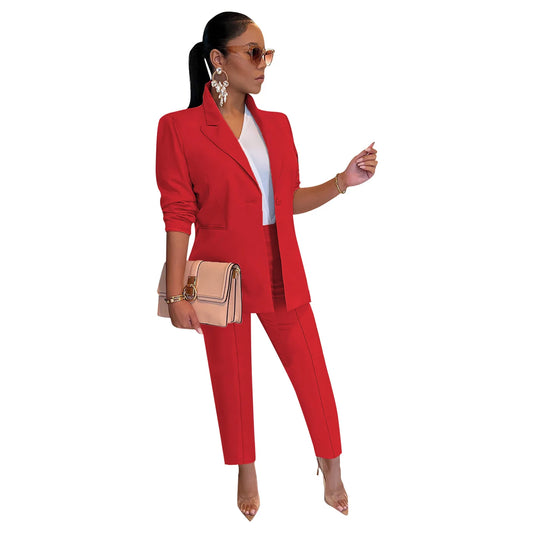 Women Long and Short Pants Blazer Suit