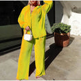 Load image into Gallery viewer, Women Casual Sexy Long Sleeve Lapel Jacket Coat Wide Leg Trousers Set
