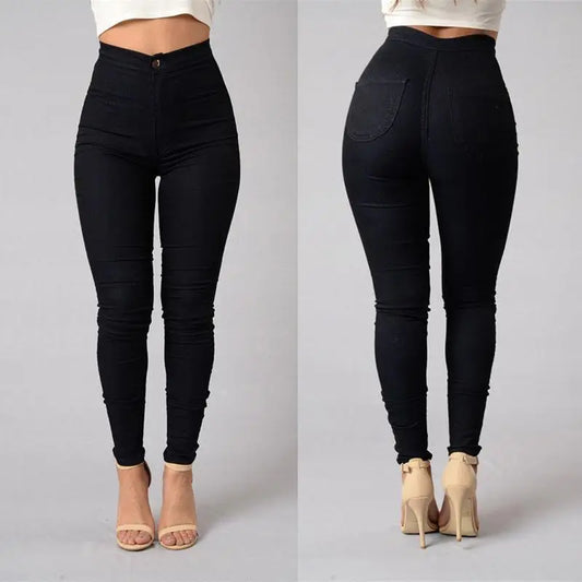 Women Skinny Waist Stretch Pencil Jeans