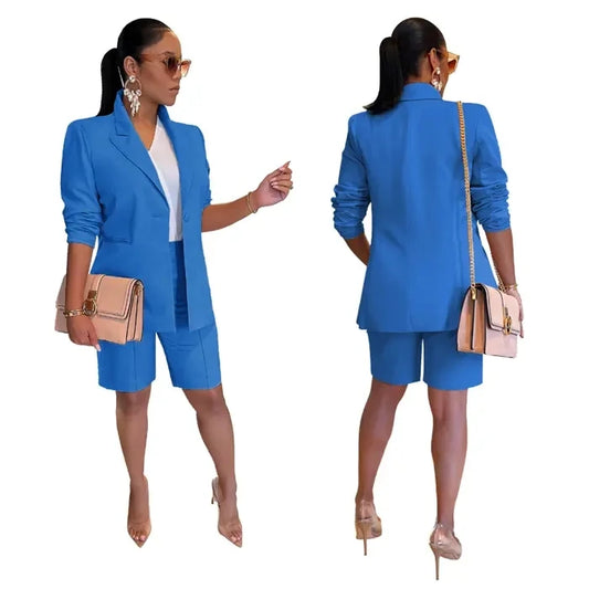 Women Long and Short Pants Blazer Suit