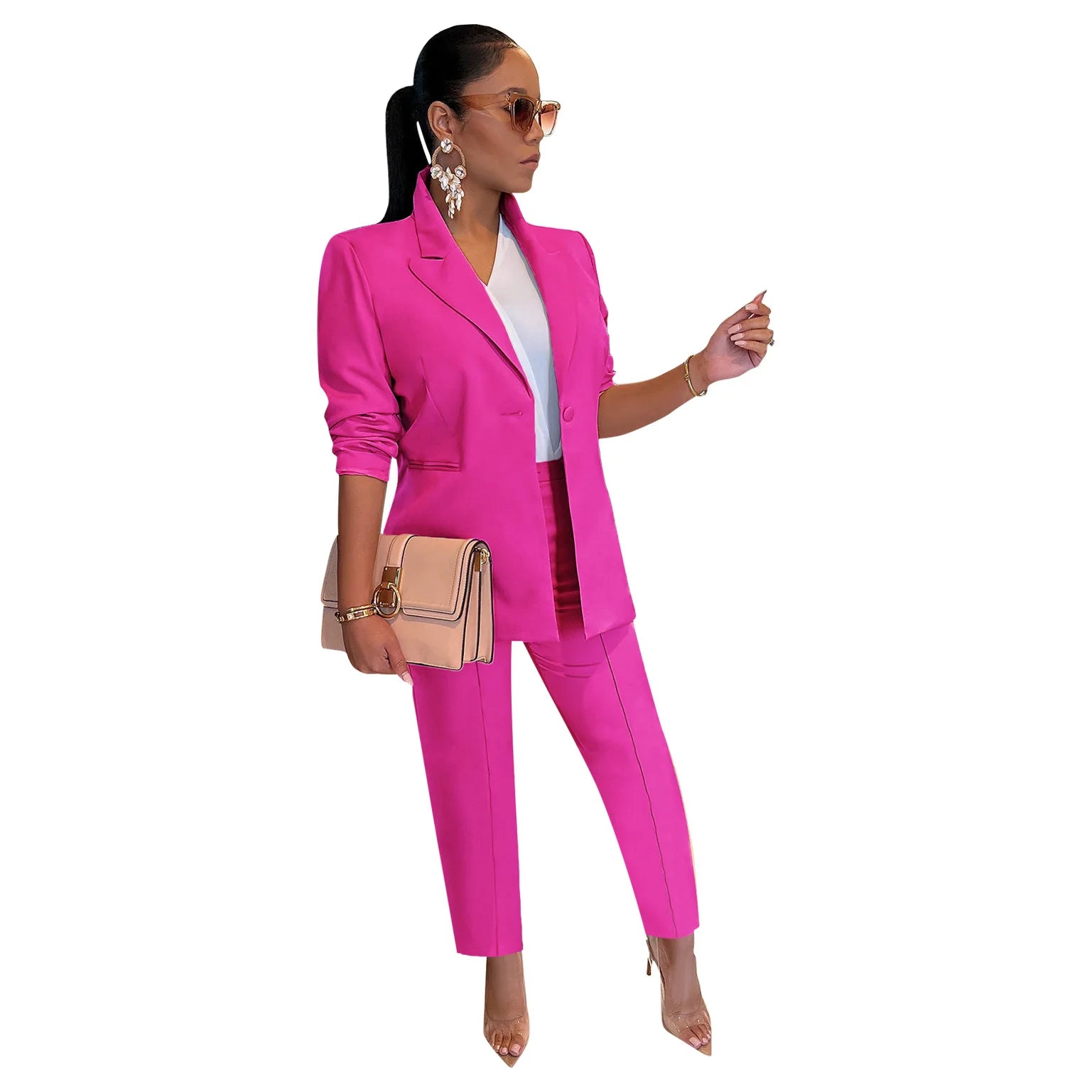 Women Long and Short Pants Blazer Suit