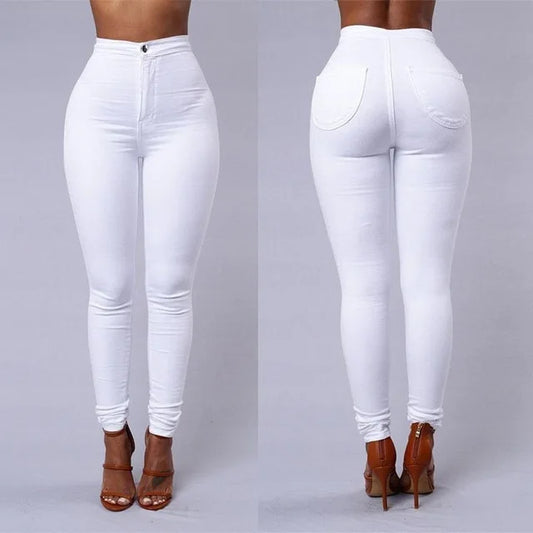 Women Skinny Waist Stretch Pencil Jeans