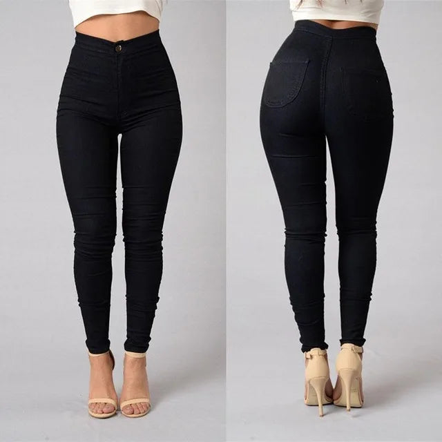Women Skinny Waist Stretch Pencil Jeans