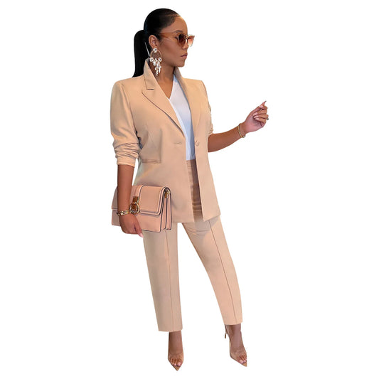 Women Long and Short Pants Blazer Suit