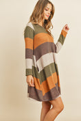 Load image into Gallery viewer, Long Sleeved Rib Stripe Pocket Dress
