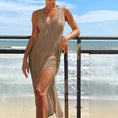 Load image into Gallery viewer, Women Hollow Out Robe Sleeveless Chic Knitted Maxi Dress
