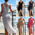 Load image into Gallery viewer, Women Hollow Out Robe Sleeveless Chic Knitted Maxi Dress
