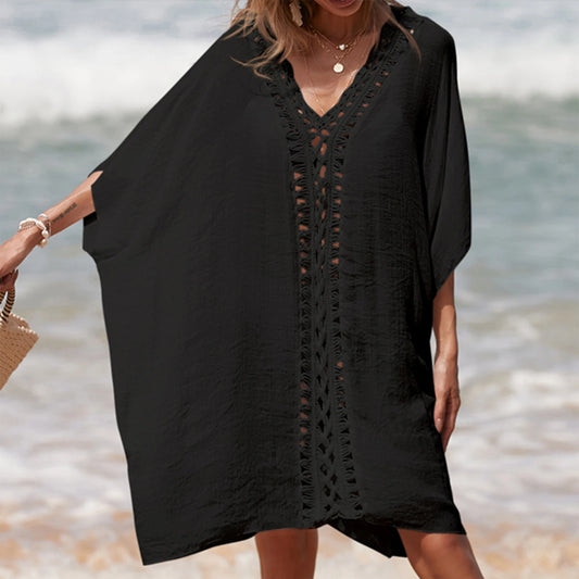 Women Crochet  Swimsuit Loose Cover Up Summer Beachwear Dress
