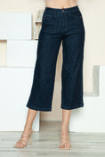Load image into Gallery viewer, Women Full Size Side Seam Braid Detail Crop Wide Leg Jeans

