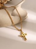 Load image into Gallery viewer, Women Stainless Steel Zircon Cross Pendant Necklace
