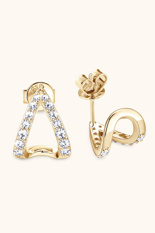 Women Moissanite Minimalist 925 Sterling Silver Earrings