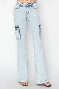 Load image into Gallery viewer, Women Full Size High Rise Cargo Flare Jeans

