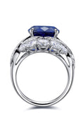 Load image into Gallery viewer, Women 5 Carat Lab-Grown Sapphire Platinum-Plated Ring

