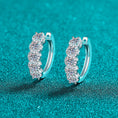 Load image into Gallery viewer, Women 1 Carat Moissanite Zircon 925 Sterling Silver Huggie Earrings
