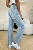 Load image into Gallery viewer, Women Full Size High Waist Distressed Straight Jeans
