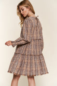 Load image into Gallery viewer, Women Full Size Washed Frayed Tiered Plaid Dress
