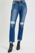Load image into Gallery viewer, Women Full Size High Rise Distressed Crop Straight Jeans

