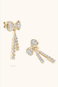 Load image into Gallery viewer, Women 1.12 Carat Moissanite 925 Sterling Silver Bow Earrings
