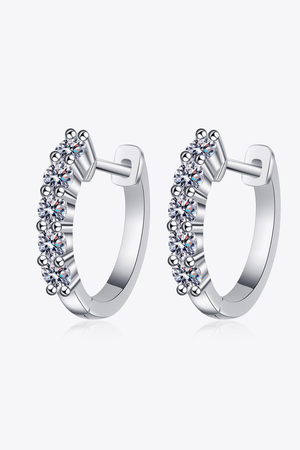 Women 1 Carat Moissanite Hoop Earrings