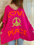 Load image into Gallery viewer, Women Peace Graphic V-Neck Long Sleeve Sweater
