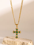Load image into Gallery viewer, Women Stainless Steel Zircon Cross Pendant Necklace
