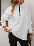 Load image into Gallery viewer, Women Mandy Zip-Up Dropped Shoulder Sweatshirt

