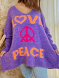 Load image into Gallery viewer, Women Peace Graphic V-Neck Long Sleeve Sweater
