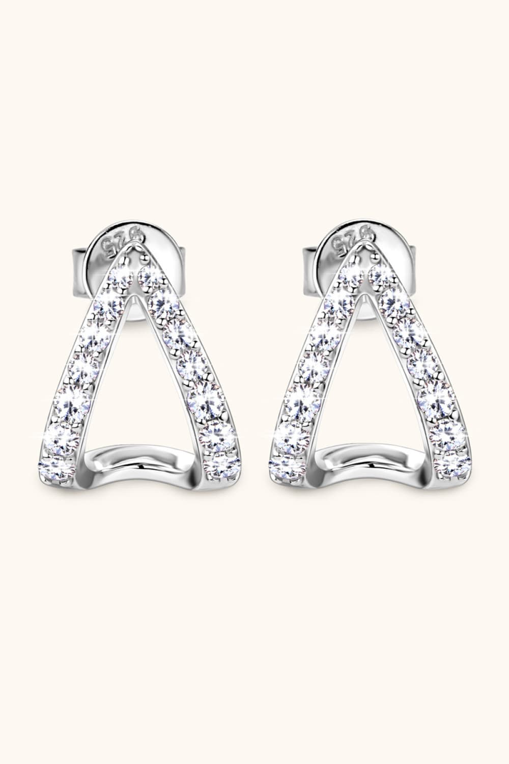 Women Moissanite Minimalist 925 Sterling Silver Earrings