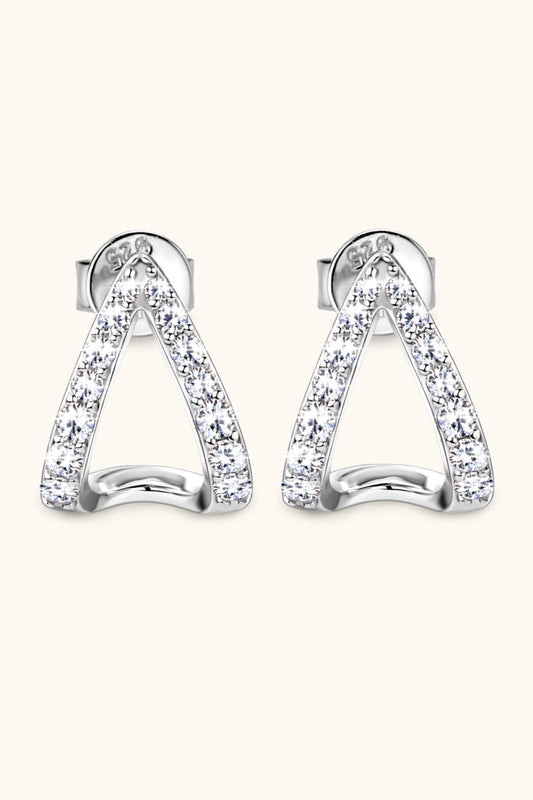 Women Moissanite Minimalist 925 Sterling Silver Earrings