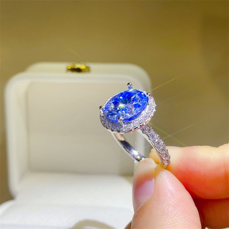 Women 5 Carat Moissanite 925 Sterling Silver Ring