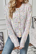 Load image into Gallery viewer, Women Confetti Button Up Long Sleeve Cardigan
